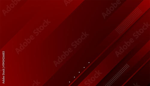 Bold red abstract background with glossy diagonal stripes and modern layered effect.