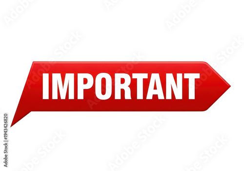Bright red arrow pointing to the word important in bold letters