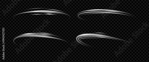 Wind effect with light and glow for spin or swirl. White line with ring and sparkle and light. Wind with effect and bright for magic or cycle, round with motion and flare for power or circular.