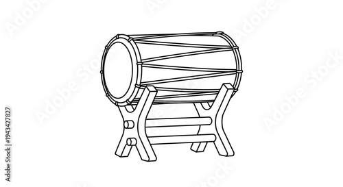 Drum Musical Instrument on Stand.