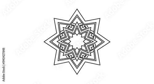 Geometric Star Pattern Design Element.