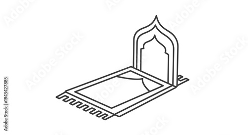 Islamic Tomb Illustration Simple Design Element.