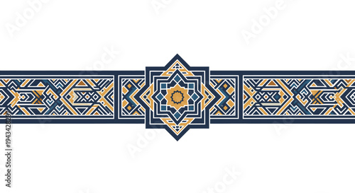 Intricate geometric pattern design element.