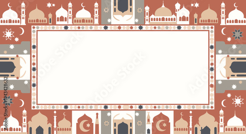 Islamic architecture decorative border design.