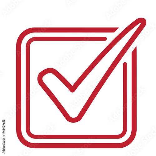 red checkmark symbol in a square box used for confirmation and approval  a simple graphic design element