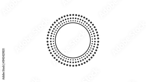 Abstract Geometric Circle Frame with Dots, Minimalist Design, Concentric Rings