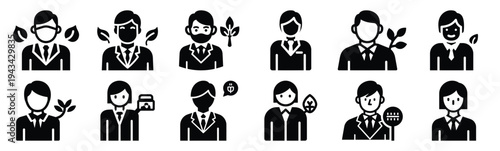 environmental protection icon set collection in silhouette vector style. Production icon collection vector illustration.