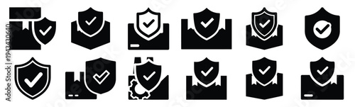 product safety icon set collection in silhouette vector style. Production icon collection vector illustration.