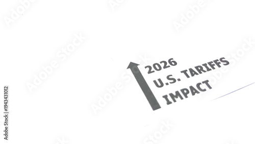 Rising economic impact of 2026 U.S. tariffs conceptual infographic design with upward arrow element