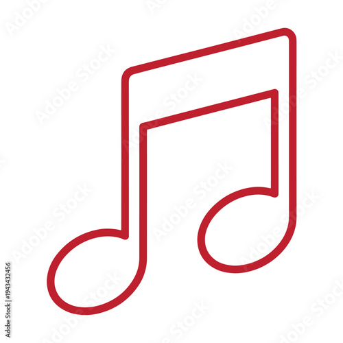 red eighth note music symbol icon for audio sound and melody  music note eighth rest