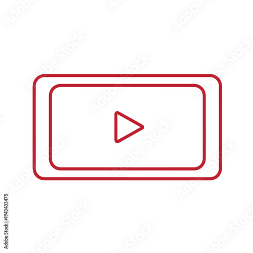 Free Download red play button icon for video playback on white background - GFXLoad