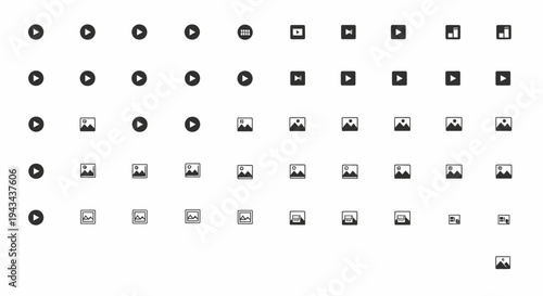 Iconic Array of Interface Elements: A clean, minimalist composition of various interface icons, artfully arranged to showcase digital symbols and communication elements.