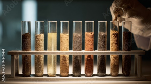 jars with sand in a laboratory