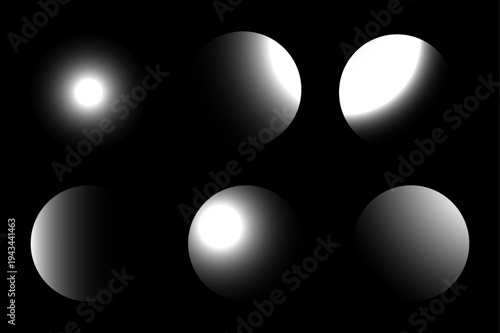 Phases of the moon in a black and white astronomical image