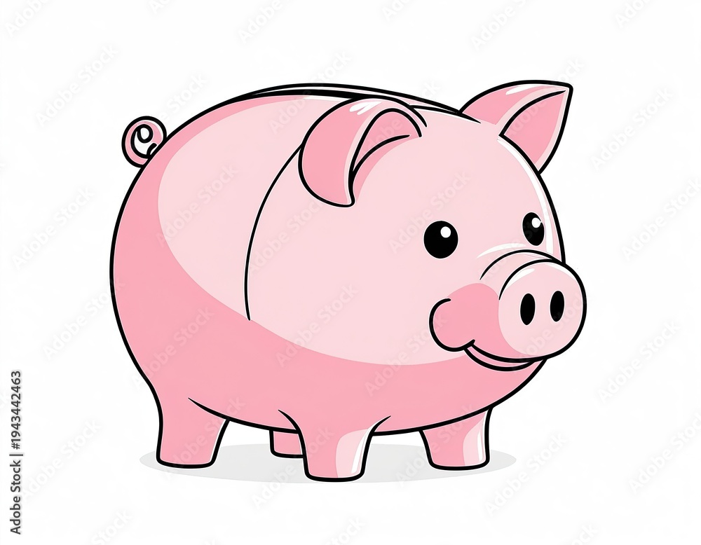 Fototapeta premium A smiling pig with a bright and cheerful expression, perfect for children's illustrations or animations