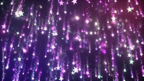Magical Colorful Falling Stars and Sparkling Particles Background Generative AI