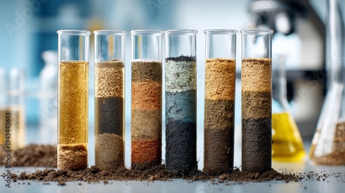 jars with sand in a laboratory