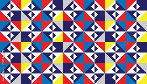 Abstract vector background with vibrant geometric shapes and symmetrical design.