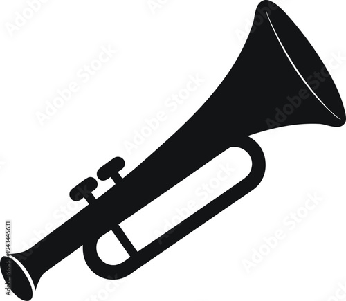 Bugle silhouette  icon vector on white background 