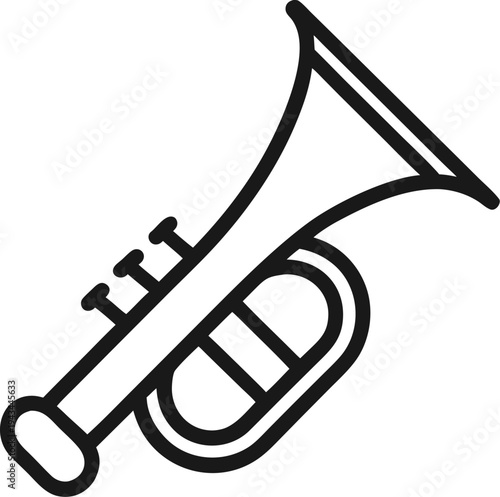Bugle outline  icon vector on white background 