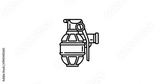Grenade Icon, Military Explosive Weapon, Vector Illustration, Danger Symbol