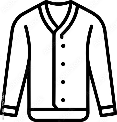 cardigan outline icon vector  on white background 