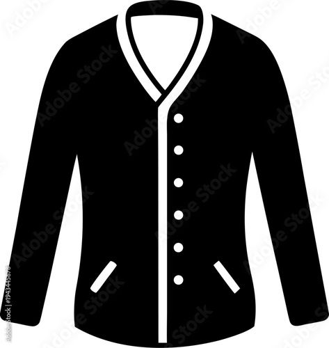 Cardigan silhouette  icon vector  on white background 