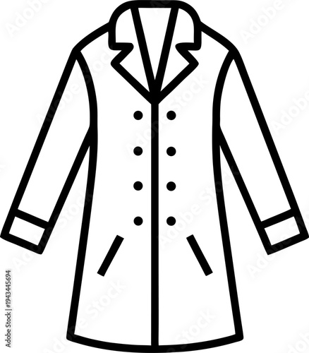coat outline   icon vector on white background 