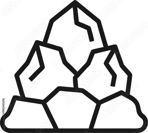 coal  outline icon vector on white background 