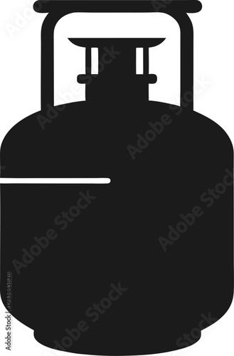 Gas botol silhouette icon vector  on white background 