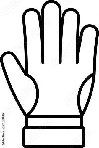 glove outline  icon vector  on white background 