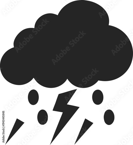 Hail storm outline icon vector on white background 