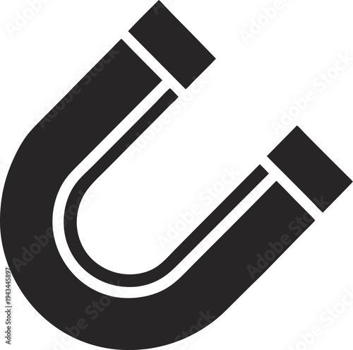 Magnet  silhouette  icon vector on white background  