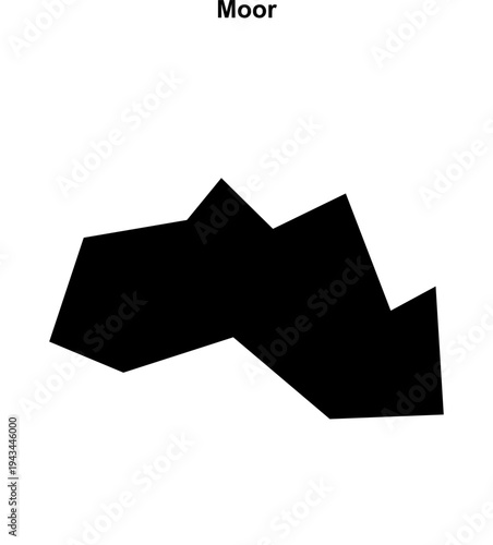 Moor (England) blank outline map