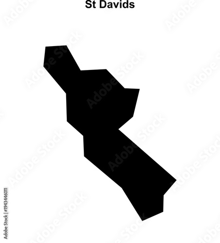 St Davids (England) blank outline map