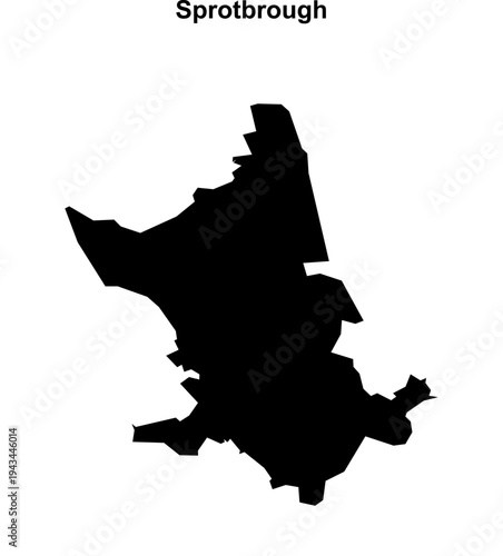 Sprotbrough (England) blank outline map