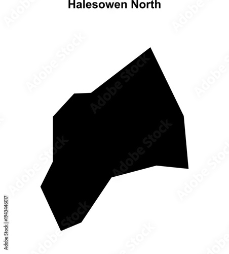 Halesowen North (England) blank outline map