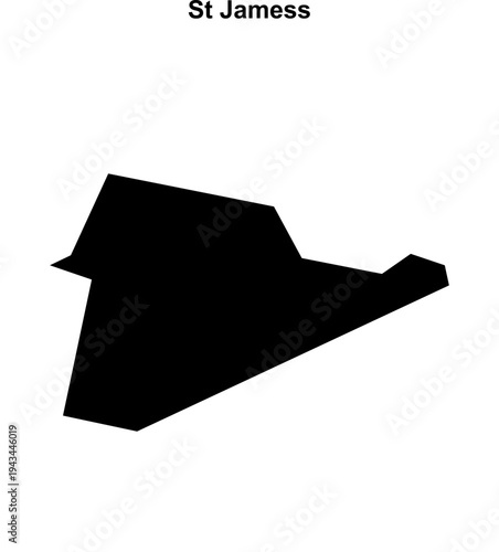 St Jamess (England) blank outline map