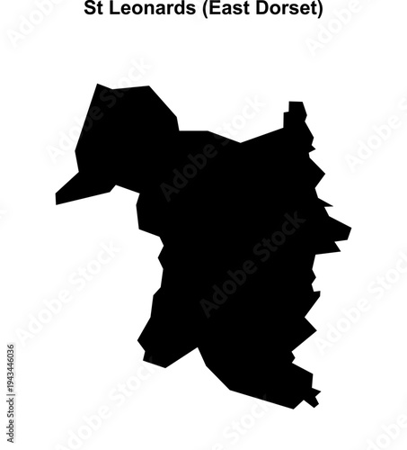 St Leonards (England) blank outline map