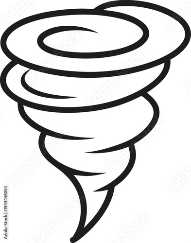 Tornado outline icon vector on white background  