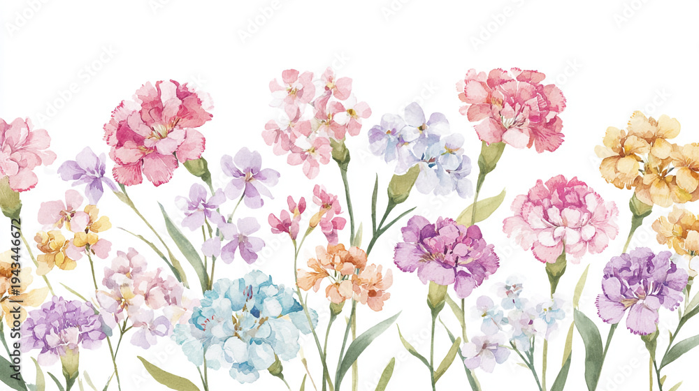 Fototapeta premium Elegant wedding invitation card background vector. Minimal hand painted watercolor botanical flowers texture template background. Design for wedding, vip cover, poster, moderncard. Valentine's Day