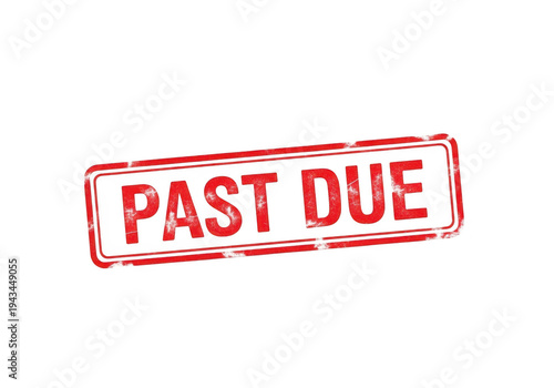 Red stamp indicating past due status on documents or payments