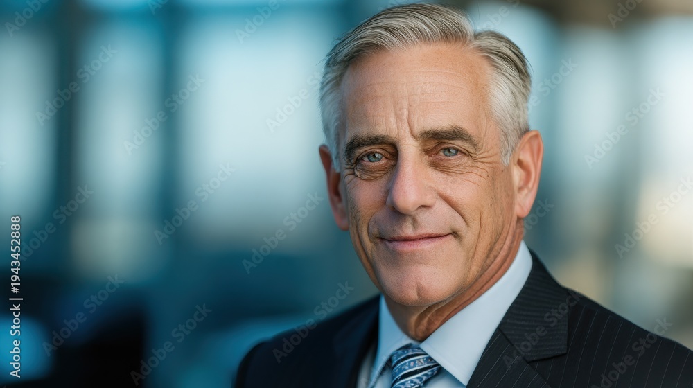 Naklejka premium senior executive leadership portrait on a business office background with natural light