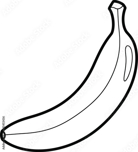 A simple line drawing of a banana