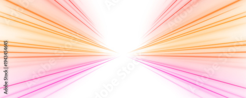 Bright straight neon beams travel across a dark futuristic scene, leaving glowing reflections. Smooth gradients enhance the visual depth. A stylish illustration of digital speed.