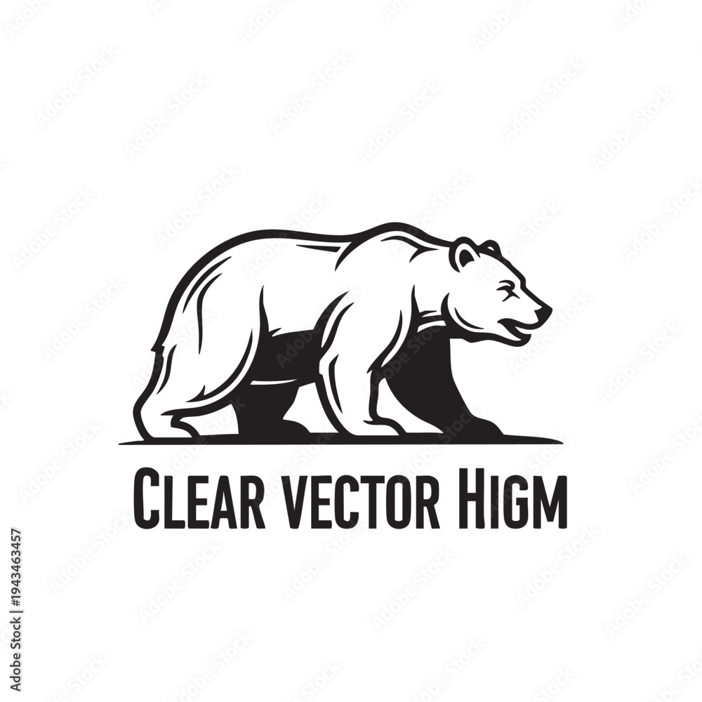 Obraz premium An illustration of a bear silhouette in a walking pose is shown.