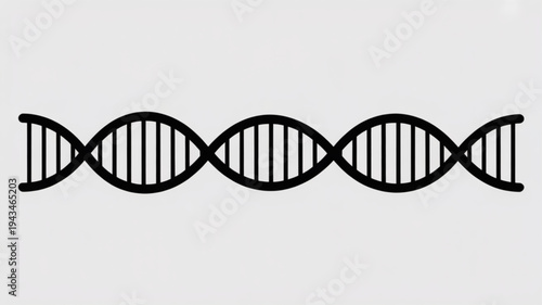 Illustrated DNA Helix Double Structure Molecule Across Light Gray Background