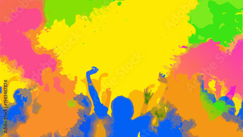 Vibrant abstract digital clouds blending in a surreal sky gradient