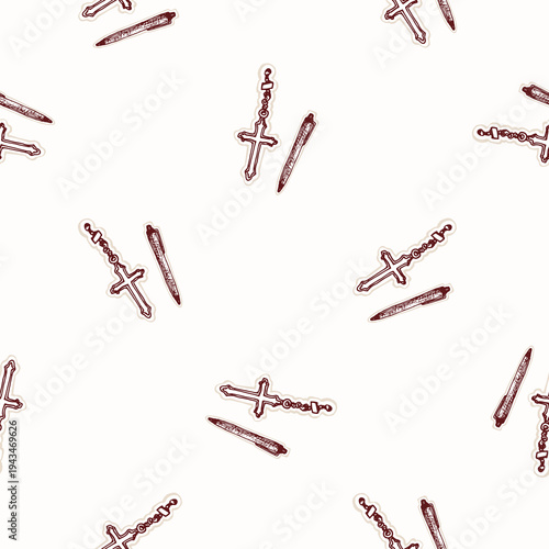  Bible study seamless vector pattern. Christian repeat background for Religious faith wallpaper illustration.