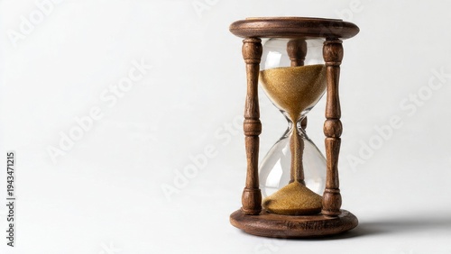 Hourglass with Sand on White